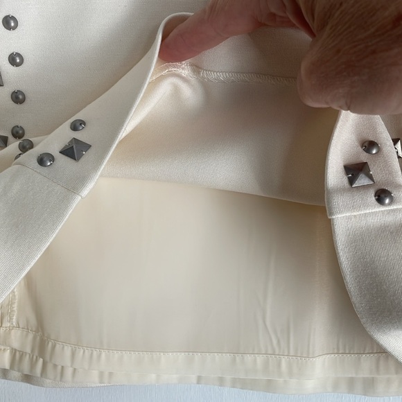 NWT Trina Turk Naomi Ivory Ponte Knit Studded Shift Dress 2 - Picture 6 of 9